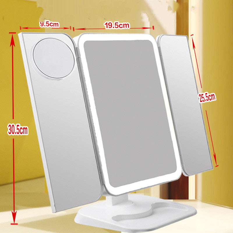 Rechargeable Trifold Makeup & Vanity LED Light Mirror