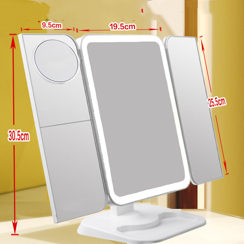 Rechargeable Trifold Makeup & Vanity LED Light Mirror
