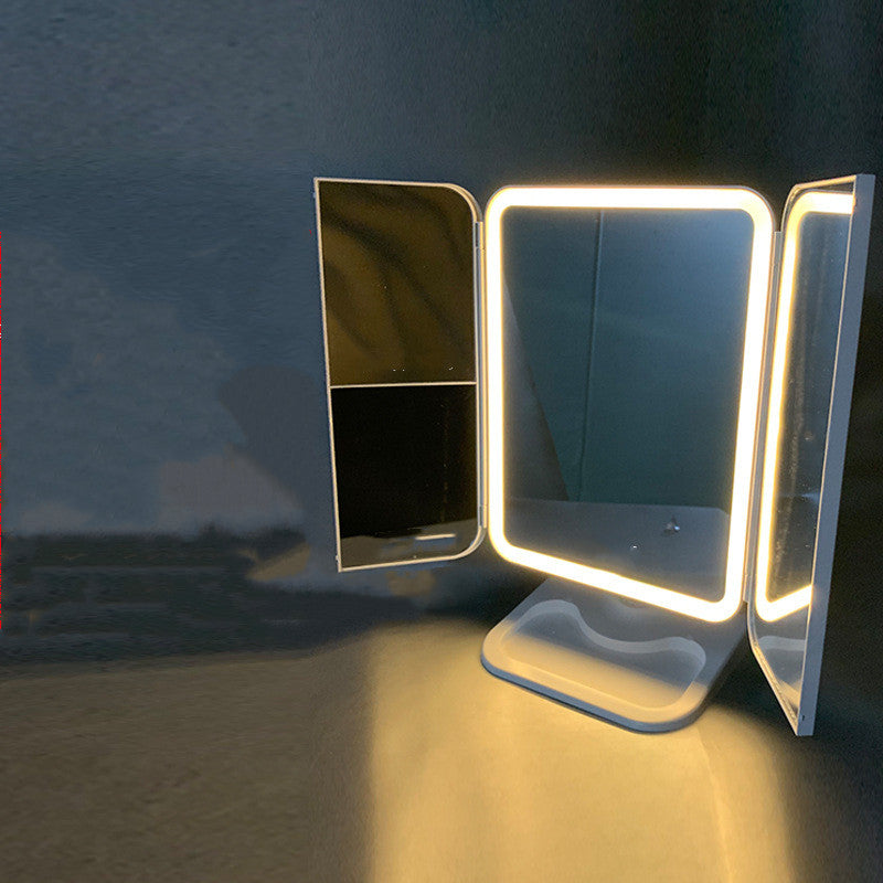 Rechargeable Trifold Makeup & Vanity LED Light Mirror