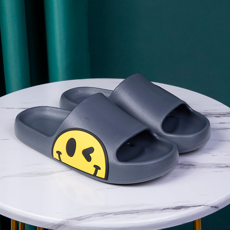 Men's and Women's Indoor Lightweight Smiling Face Emoji Slippers/Slides