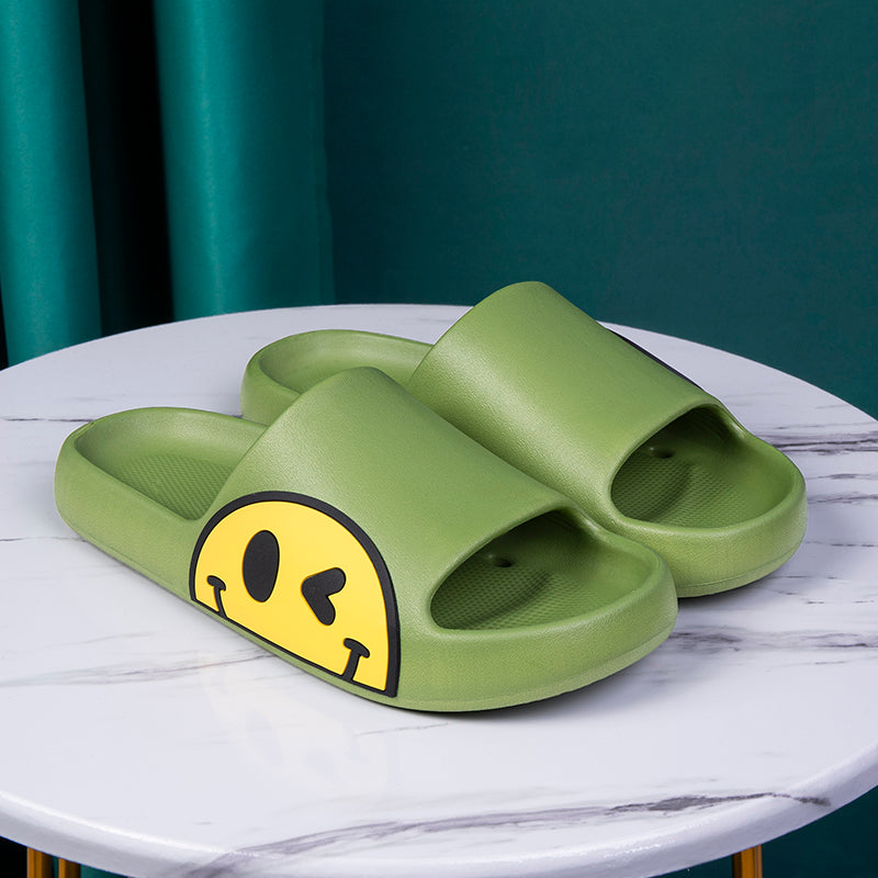 Men's and Women's Indoor Lightweight Smiling Face Emoji Slippers/Slides
