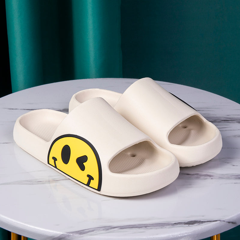 Men's and Women's Indoor Lightweight Smiling Face Emoji Slippers/Slides