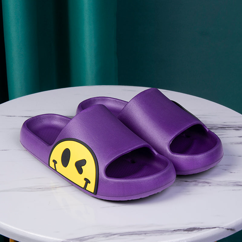 Men's and Women's Indoor Lightweight Smiling Face Emoji Slippers/Slides