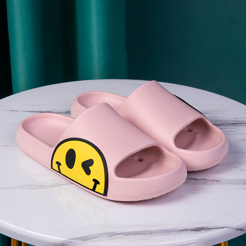 Men's and Women's Indoor Lightweight Smiling Face Emoji Slippers/Slides