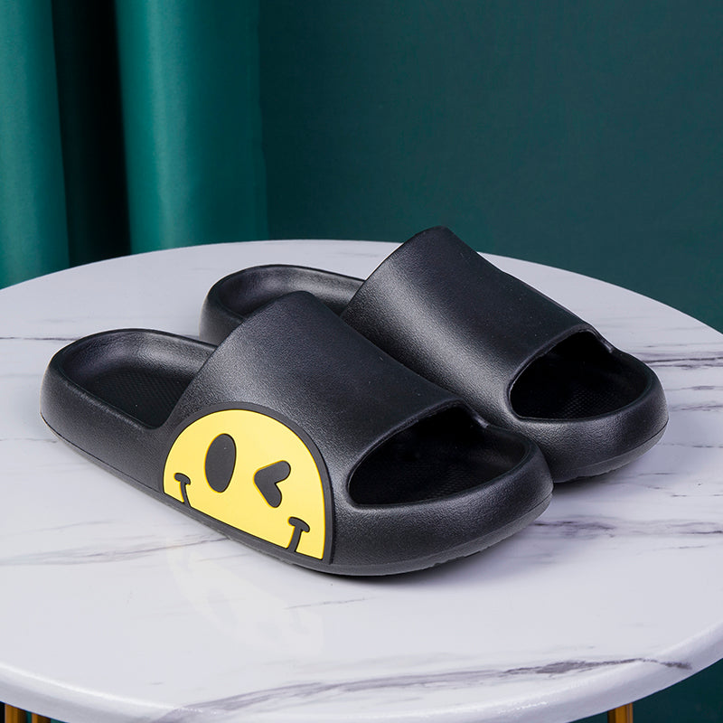Men's and Women's Indoor Lightweight Smiling Face Emoji Slippers/Slides