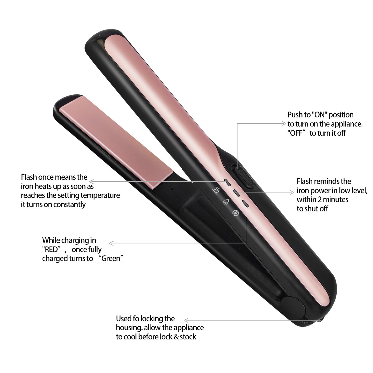 Wireless USB Charging Hair Straightener
