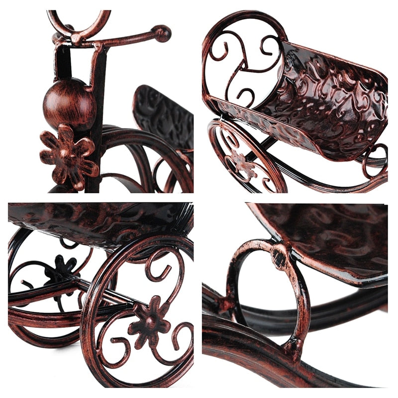 Decorative Iron Bicycle Wine Rack & Wine Bottle Holder