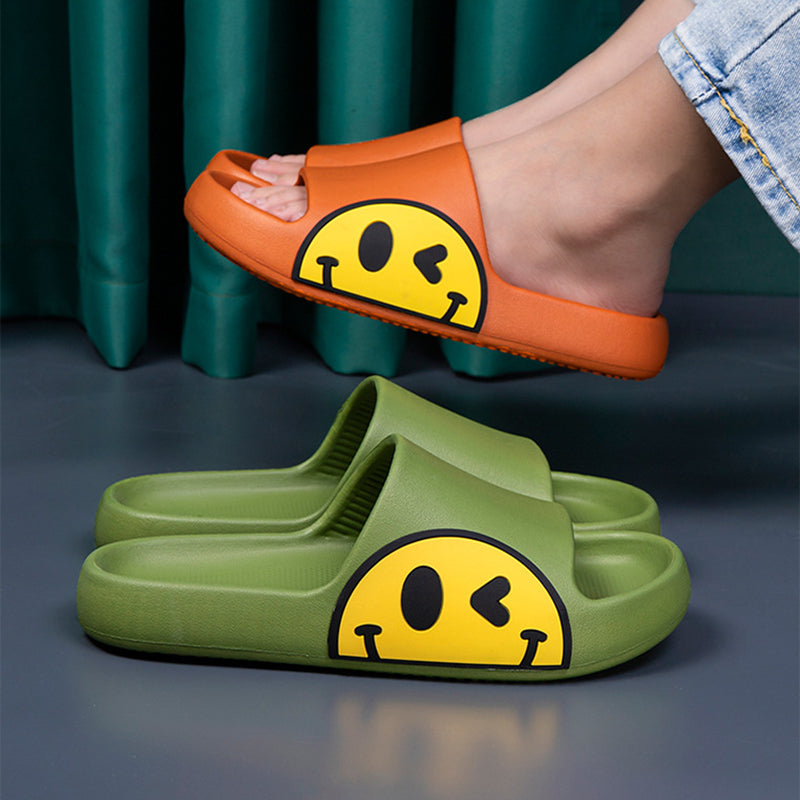 Men's and Women's Indoor Lightweight Smiling Face Emoji Slippers/Slides