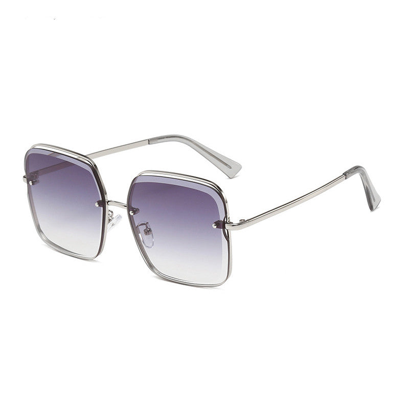 Rimless Cut Square Frame Sunglasses