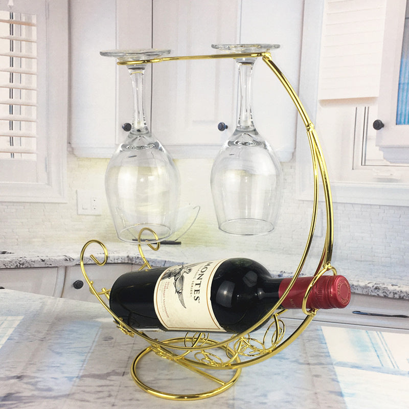 European Wine Glass and Bottle Holding Rack