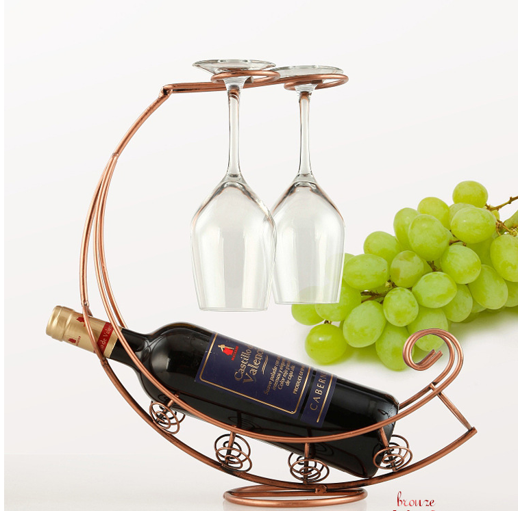 European Wine Glass and Bottle Holding Rack