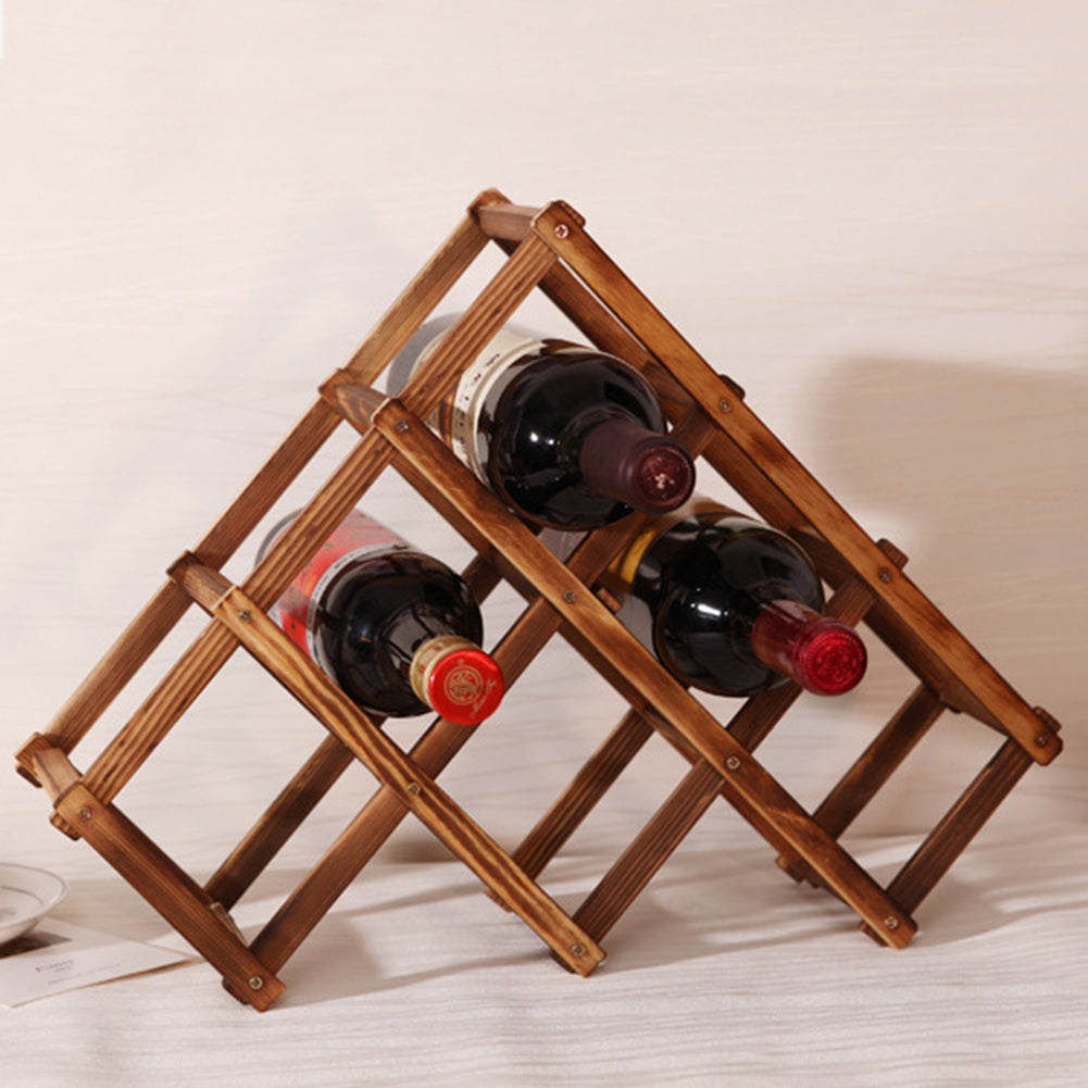Folding Wood Wine Holding Rack