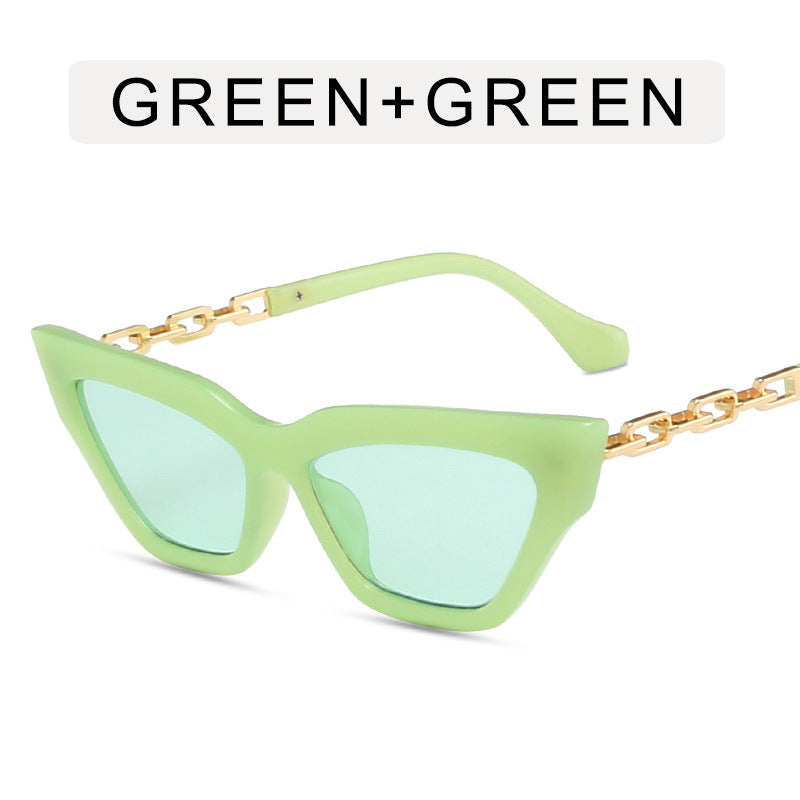 Chain Leg Cat Eye Sunglasses For Women