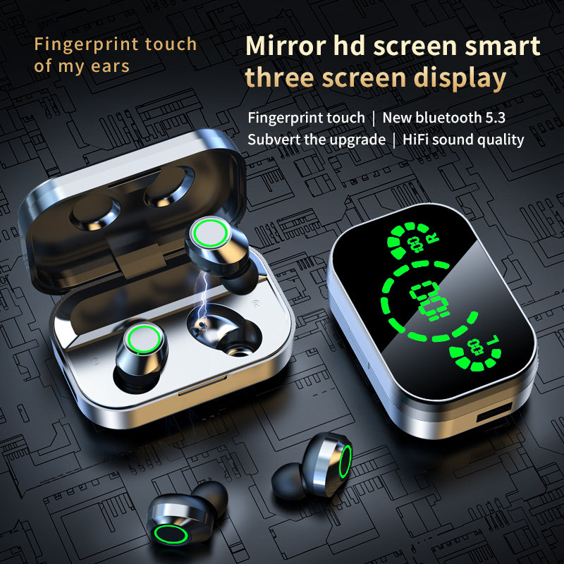 Bluetooth TWS Large Screen Smart Digital Display Earbuds